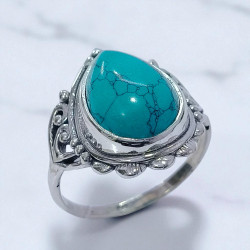 Wholesale Multi-Gemstone 925 Silver Teardrop Balinese Shield Rings | MYS SR206