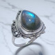 Wholesale Multi-Gemstone 925 Silver Teardrop Balinese Shield Rings | MYS SR206 Wholesale Multi-Gemstone 925 Silver Teardrop Balinese Shield Rings | MYS SR206
