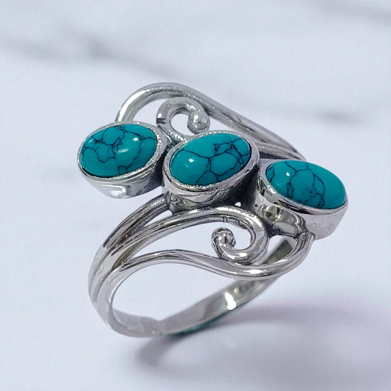 Wholesale Multi-Gemstone 3-Stone 925 Silver Wave Filigree Rings | MYS SR207 Wholesale Multi-Gemstone 3-Stone 925 Silver Wave Filigree Rings | MYS SR207