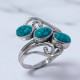 Wholesale Multi-Gemstone 3-Stone 925 Silver Wave Filigree Rings | MYS SR207 Wholesale Multi-Gemstone 3-Stone 925 Silver Wave Filigree Rings | MYS SR207