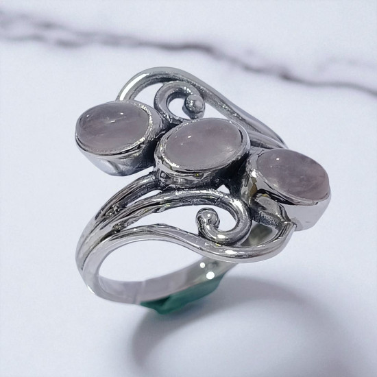 Wholesale Multi-Gemstone 3-Stone 925 Silver Wave Filigree Rings | MYS SR207 Wholesale Multi-Gemstone 3-Stone 925 Silver Wave Filigree Rings | MYS SR207