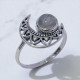 Wholesale Multi-Gemstone 925 Silver Ornate Crescent Moon Rings | MYS SR208 Wholesale Multi-Gemstone 925 Silver Ornate Crescent Moon Rings | MYS SR208