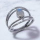 Wholesale Teardrop 925 Silver Multi-Wire Open Cage Rings | MYS SR209 Wholesale Teardrop 925 Silver Multi-Wire Open Cage Rings | MYS SR209