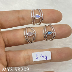 Wholesale Teardrop 925 Silver Multi-Wire Open Cage Rings | MYS SR209