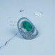 Wholesale 925 Sterling Silver Oval Green Emerald Cocktail Ring | MYS SR276 | 6.2g Wholesale 925 Sterling Silver Oval Green Emerald Cocktail Ring | MYS SR276 | 6.2g