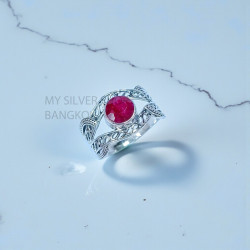 Wholesale 925 Sterling Silver Ruby Filigree Ring | MYS SR278 | 3.2g Wholesale 925 Sterling Silver Ruby Filigree Ring | MYS SR278 | 3.2g