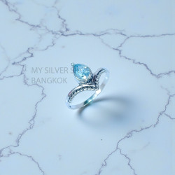 Wholesale 925 Sterling Silver Blue Topaz Pear Chevron Tiara Ring | MYS SR284 | 1.8g Wholesale 925 Sterling Silver Blue Topaz Pear Chevron Tiara Ring | MYS SR284 | 1.8g