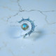Wholesale 925 Sterling Silver Labradorite Sunburst Crescent Shield Ring | MYS SR288 | 2.9g