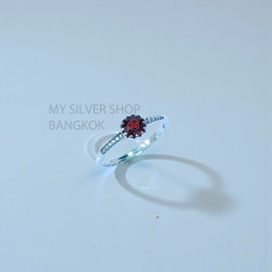 Wholesale 925 Sterling Silver Garnet Dainty Crown Stacking Ring | MYS SR289 | 1.6g Wholesale 925 Sterling Silver Garnet Dainty Crown Stacking Ring | MYS SR289 | 1.6g