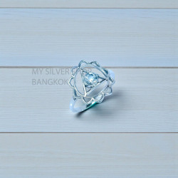 Wholesale 925 Sterling Silver Blue Topaz Vishuddha Throat Chakra Ring | MYS SR293 | 2g Wholesale 925 Sterling Silver Blue Topaz Vishuddha Throat Chakra Ring | MYS SR293 | 2g