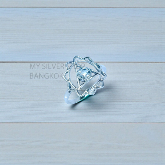 Wholesale 925 Sterling Silver Blue Topaz Vishuddha Throat Chakra Ring | MYS SR293 | 2g Wholesale 925 Sterling Silver Blue Topaz Vishuddha Throat Chakra Ring | MYS SR293 | 2g