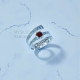 Wholesale 925 Sterling Silver Garnet Hammered Multi-Layer Wrap Ring | MYS SR296 | 3.5g Wholesale 925 Sterling Silver Garnet Hammered Multi-Layer Wrap Ring | MYS SR296 | 3.5g