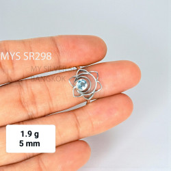 Wholesale 925 Sterling Silver Blue Topaz Anahata Heart Chakra Ring | MYS SR298 | 1.9g