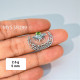 Wholesale 925 Sterling Silver Peridot Filigree Crescent Moon & Sun Statement Ring | MYS SR299 | 2.6g Wholesale 925 Sterling Silver Peridot Filigree Crescent Moon & Sun Statement Ring | MYS SR299 | 2.6g