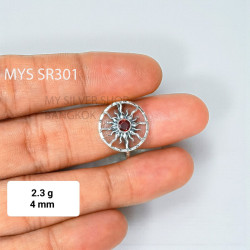 Wholesale 925 Sterling Silver Garnet Openwork Sunburst Sunwheel Ring | MYS SR301 | 2.3g