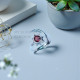 Wholesale 925 Sterling Silver Garnet Celestial Crescent Moon & Star Ring | MYS SR304 | 2.3g Wholesale 925 Sterling Silver Garnet Celestial Crescent Moon & Star Ring | MYS SR304 | 2.3g