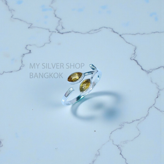 Wholesale 925 Sterling Silver Citrine Marquise Olive Branch Bypass Ring MYS SR307 | 1.8 g Wholesale 925 Sterling Silver Citrine Marquise Olive Branch Bypass Ring MYS SR307 | 1.8 g