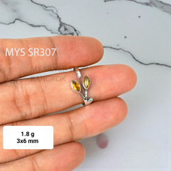 Wholesale 925 Sterling Silver Citrine Marquise Olive Branch Bypass Ring  MYS SR307 | 1.8 g