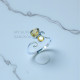 Wholesale 925 Sterling Silver Citrine Pear & Round Bypass Ring (MYS SR311) Wholesale 925 Sterling Silver Citrine Pear & Round Bypass Ring (MYS SR311)