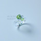 Wholesale 925 Sterling Silver Peridot Pear & Round Bypass Ring( MYS SR312