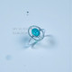Wholesale 925 Sterling Silver Turquoise Geometric Oval Halo Ring | MYS SR313 Wholesale 925 Sterling Silver Turquoise Geometric Oval Halo Ring | MYS SR313