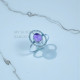 Wholesale 925 Sterling Silver Amethyst Geometric Oval Halo Ring.| MYS SR314 Wholesale 925 Sterling Silver Amethyst Geometric Oval Halo Ring.| MYS SR314