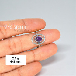 Wholesale 925 Sterling Silver Amethyst Geometric Oval Halo Ring.| MYS SR314