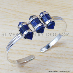 Lapis Lazuli 925 Sterling Silver Bangles (SJWB-113) Lapis Lazuli 925 Sterling Silver Bangles (SJWB-113)