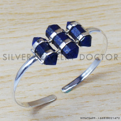 Lapis Lazuli 925 Sterling Silver Bangles (SJWB-114) Lapis Lazuli 925 Sterling Silver Bangles (SJWB-114)