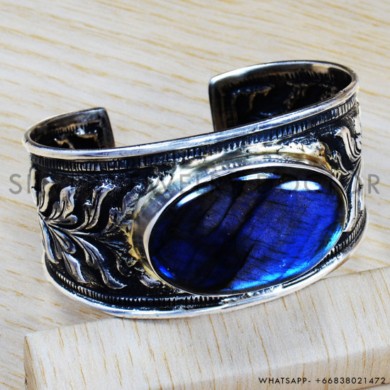 Labradorite 925 Sterling Silver Bangles (SJWB-128) Labradorite 925 Sterling Silver Bangles (SJWB-128)