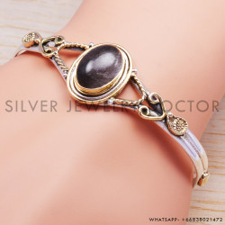 Emerald 925 Sterling Silver Bangles (SJWB-24)
