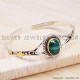 Malachite 925 Sterling Silver Bangles (SJWB-30) Malachite 925 Sterling Silver Bangles (SJWB-30)