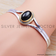 Black Onyx 925 Sterling Silver Bangles (SJWB-32) Black Onyx 925 Sterling Silver Bangles (SJWB-32)