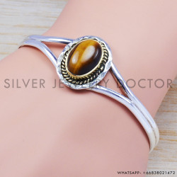 Tiger Eye 925 Sterling Silver Bangles (SJWB-35)