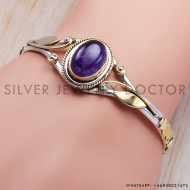 Amethyst 925 Sterling Silver Bangles (SJWB-37) Amethyst 925 Sterling Silver Bangles (SJWB-37)