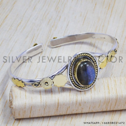 Labradorite 925 Sterling Silver Bangles (SJWB-41) Labradorite 925 Sterling Silver Bangles (SJWB-41)
