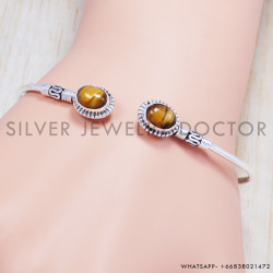 Tiger Eye 925 Sterling Silver Bangles (SJWB-44)