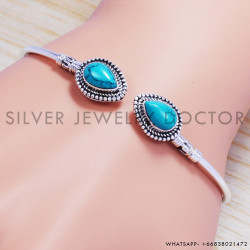 Turquoise 925 Sterling Silver Bangles (SJWB-50)