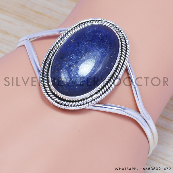 Lapis Lazuli 925 Sterling Silver Bangles (SJWB-53) Lapis Lazuli 925 Sterling Silver Bangles (SJWB-53)