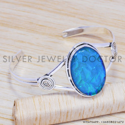 Opal 925 Sterling Silver Bangles (SJWB-55) Opal 925 Sterling Silver Bangles (SJWB-55)