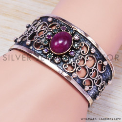 Emerald 925 Sterling Silver Bangles (SJWB-58)