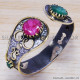 Emerald 925 Sterling Silver Bangles (SJWB-59)