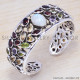 Rainbow Moonstone 925 Sterling Silver Bangles (SJWB-61) Rainbow Moonstone 925 Sterling Silver Bangles (SJWB-61)
