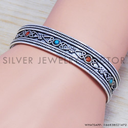 Turquoise 925 Sterling Silver Bangles (SJWB-63)