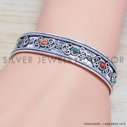 Turquoise 925 Sterling Silver Bangles (SJWB-66)