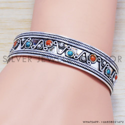 Turquoise 925 Sterling Silver Bangles (SJWB-67)