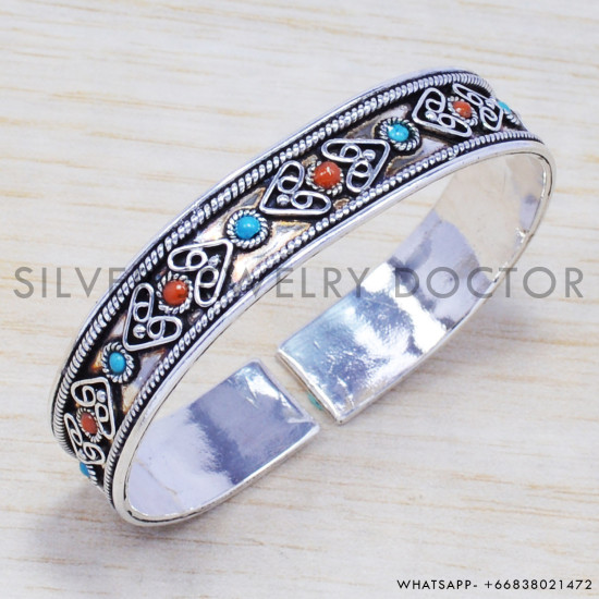 Turquoise 925 Sterling Silver Bangles (SJWB-68) Turquoise 925 Sterling Silver Bangles (SJWB-68)