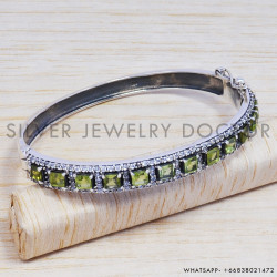 Peridot 925 Sterling Silver Bangles (SJWB-69) Peridot 925 Sterling Silver Bangles (SJWB-69)