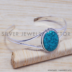 Turquoise 925 Sterling Silver Bangles (SJWB-72) Turquoise 925 Sterling Silver Bangles (SJWB-72)