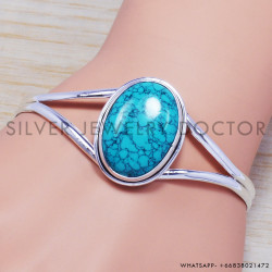 Turquoise 925 Sterling Silver Bangles (SJWB-72)